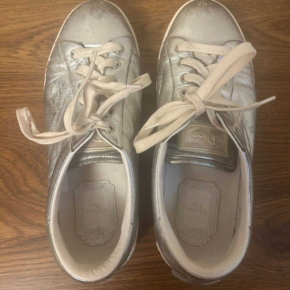 Christian Dior Silver Sneakers Size 37